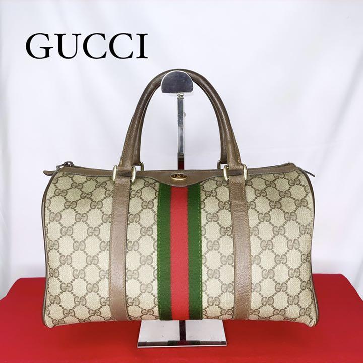 一番の GUCCI グッチ オールドグッチ ボストンバック シェリーライン - ショルダーバッグ