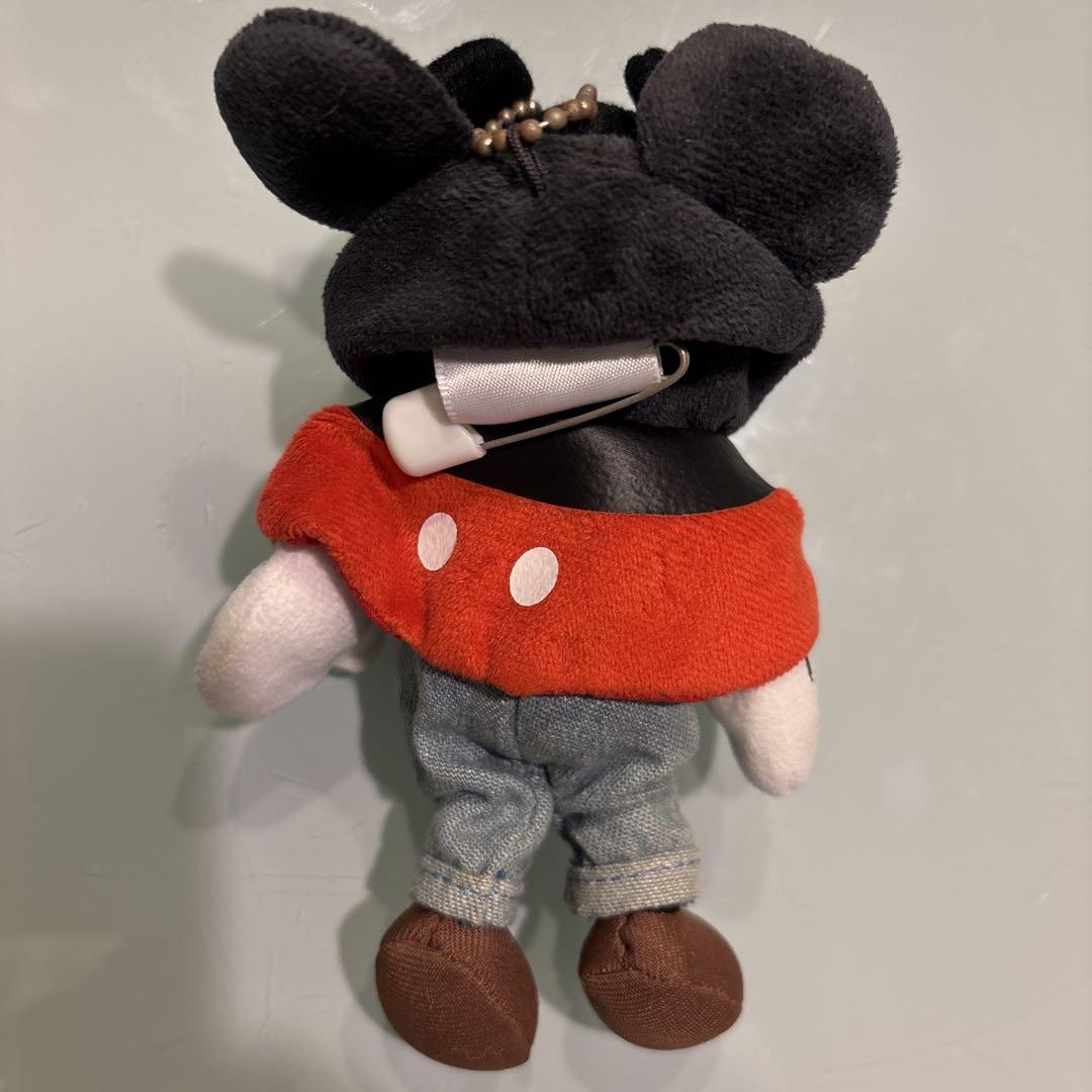 【レア】ディズニー ミッキー ミニー フード ポンチョ　ドット ぬいぐるみバッジ