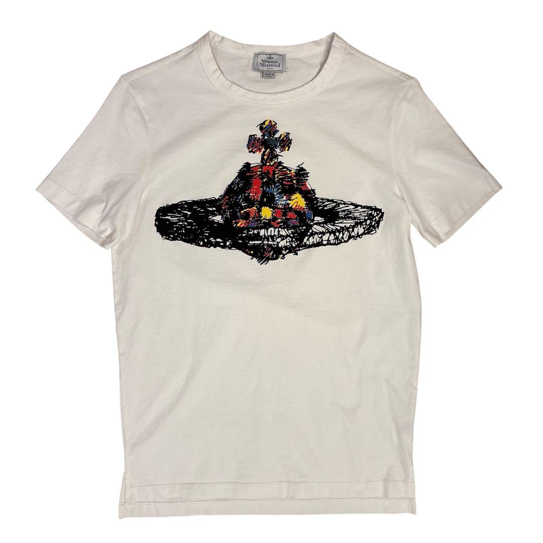 y2k 平成ギャル ヴィヴィアン カラフルグラフィック ホワイトTシャツ