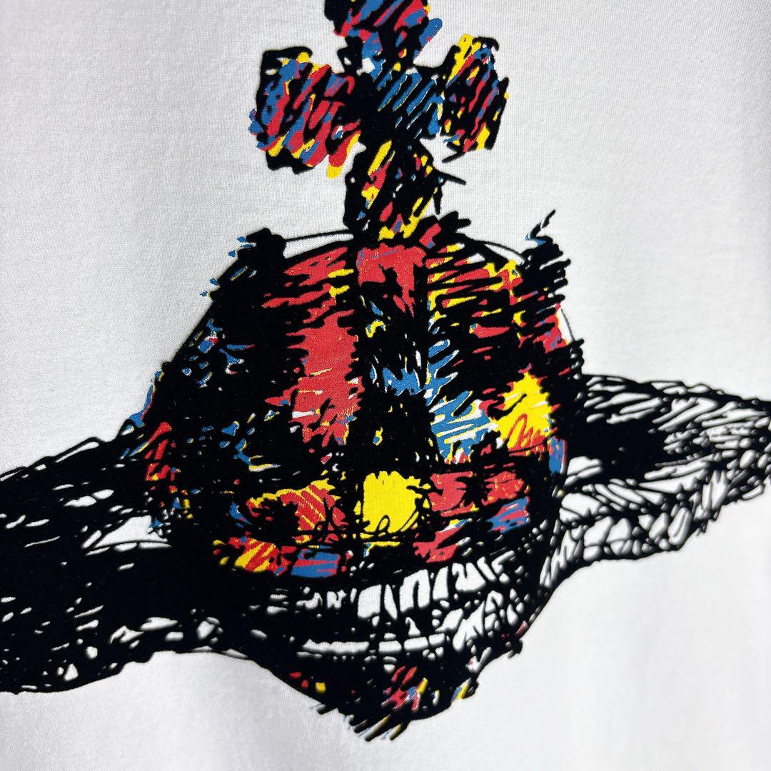 y2k 平成ギャル ヴィヴィアン カラフルグラフィック ホワイトTシャツ y2k 平成ギャル ヴィヴィアン カラフルグラフィック ホワイトT