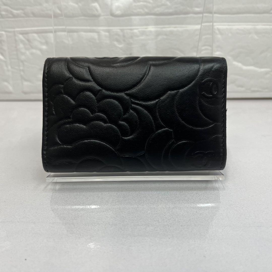 [鑑定済] CHANEL カメリア ココマーク 6連 キーケース ラムスキン CHANEL(シャネル) / キーケース/レザー/ブラック/レディース