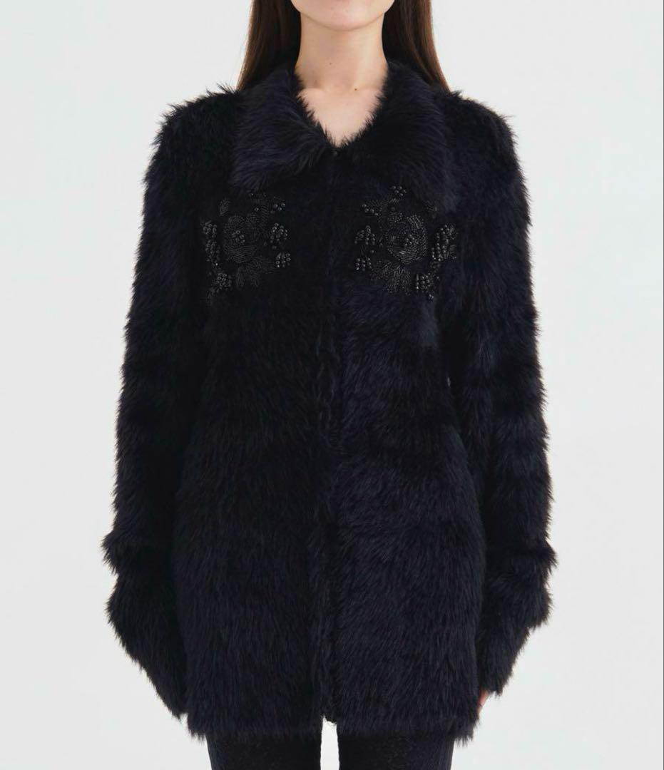美品　FETICO FUR KNITBEADEMBROIDERED JACKET FUR KNIT BEAD EMBROIDERED JACKET｜FETICO フェティコ