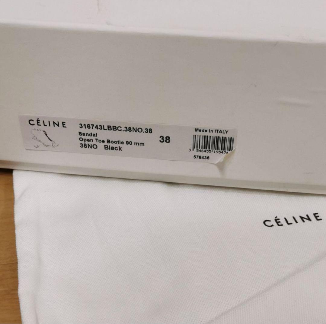CELINE セリーヌ オープントゥサンダルブーツ バンバン 38 メタルヒール