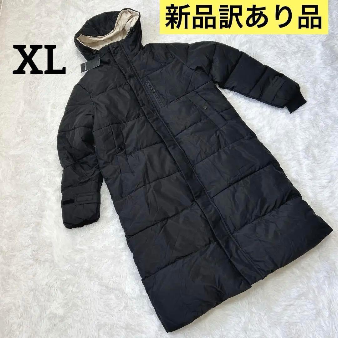 ロングコート レディース 中綿 コート アウター ベンチコート XL ブラック
