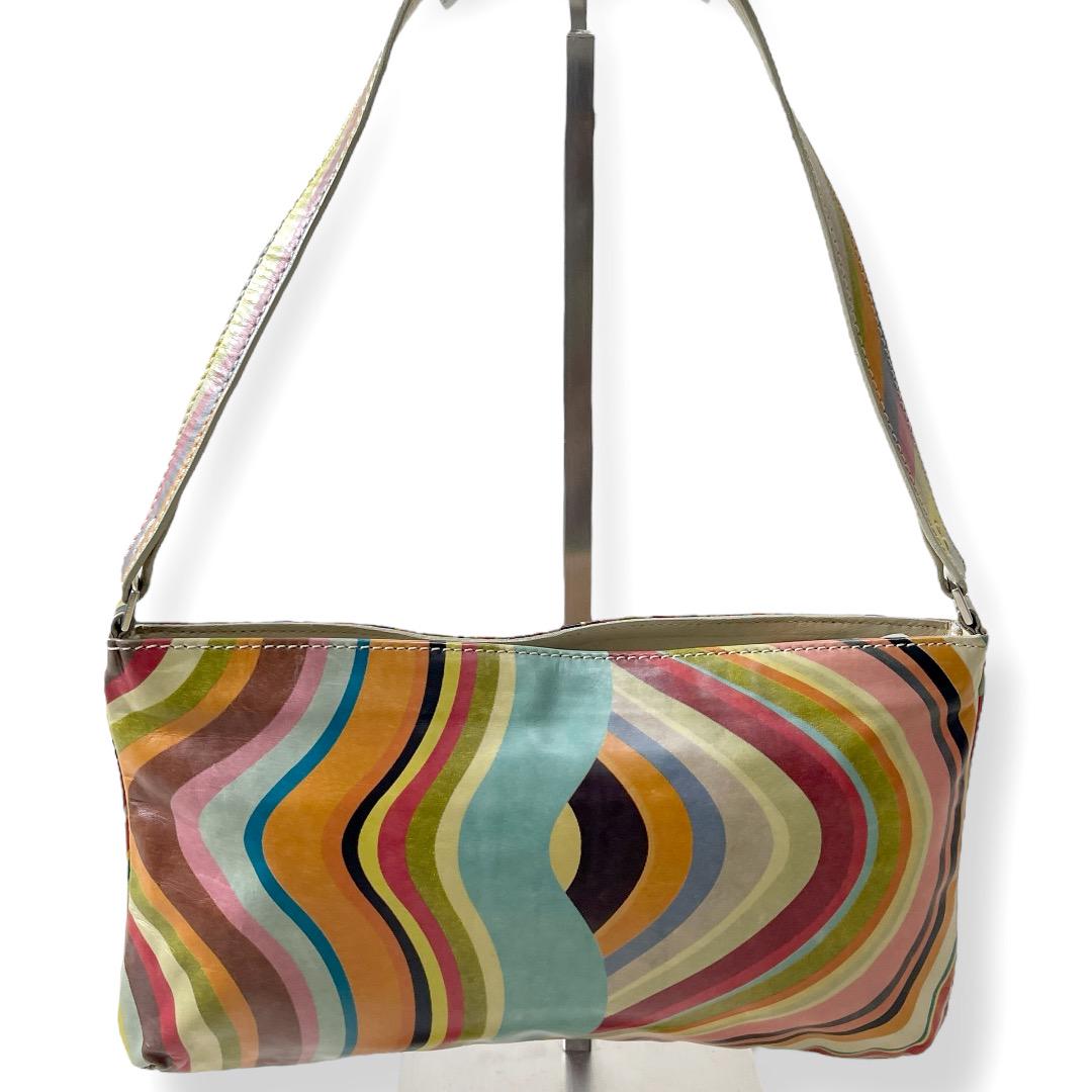 Paul Smith マルチストライプ アクセサリーポーチ ハンドバッグ 総柄 Paul Smith マルチストライプ アクセサリーポーチ ハンドバッグ