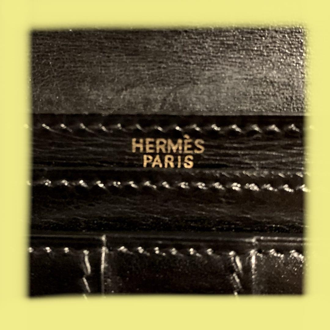 【美品】HERMES エルメス 刻印□F 2002年　べアン ブラック 長財布 美品】HERMES エルメス 刻印□F 2002年 べアン ブラック 長財布