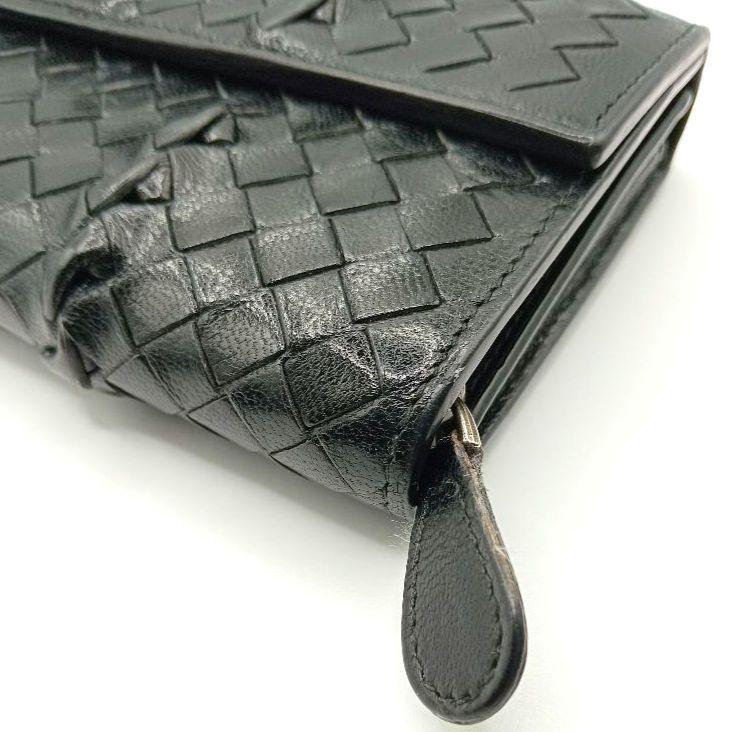 レア品☆BOTTEGA VENETA イントレチャート 長財布 レザー ブラック