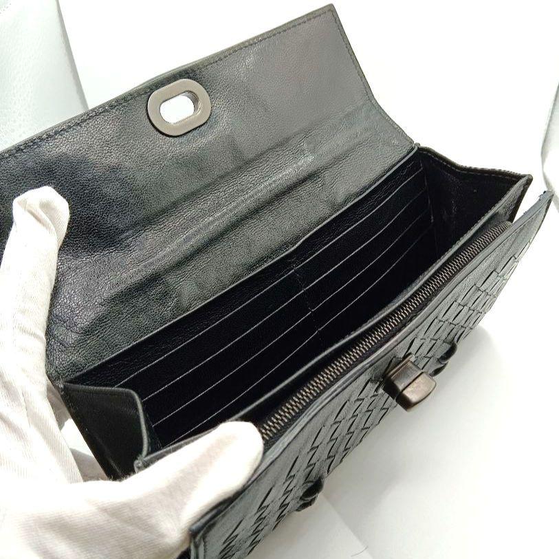 レア品☆BOTTEGA VENETA イントレチャート 長財布 レザー ブラック