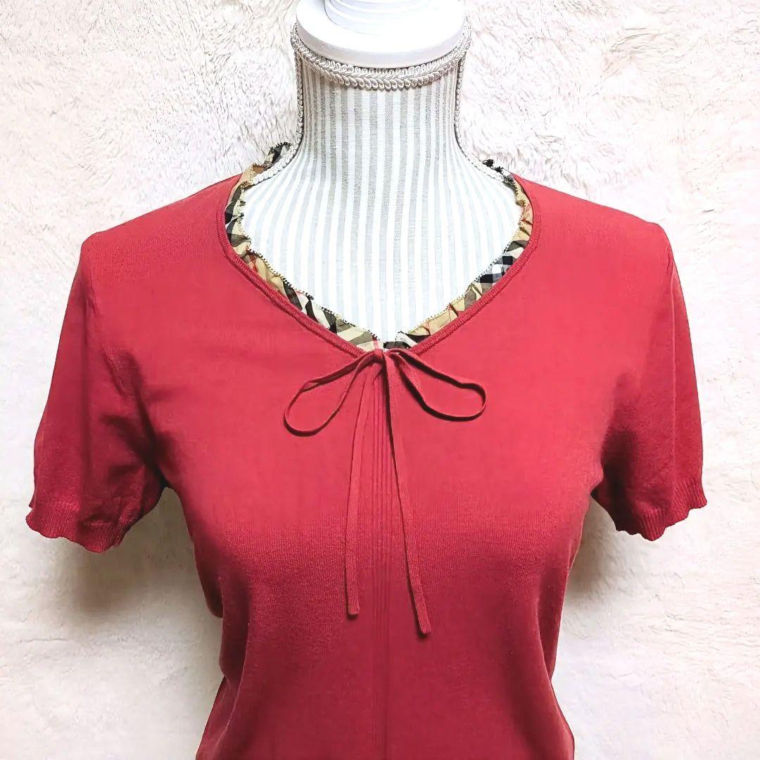 【新品・未使用品】バーバリーロンドン トップス カットソー リボン フリル 5 美品♥BURBERRY バーバリーロンドン ノバチェックフリル リボン