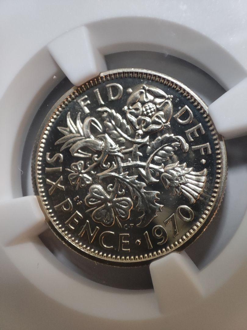 NGC PF67 1970 イギリス 6ペンス ヤングヤングエリザベス 最終年