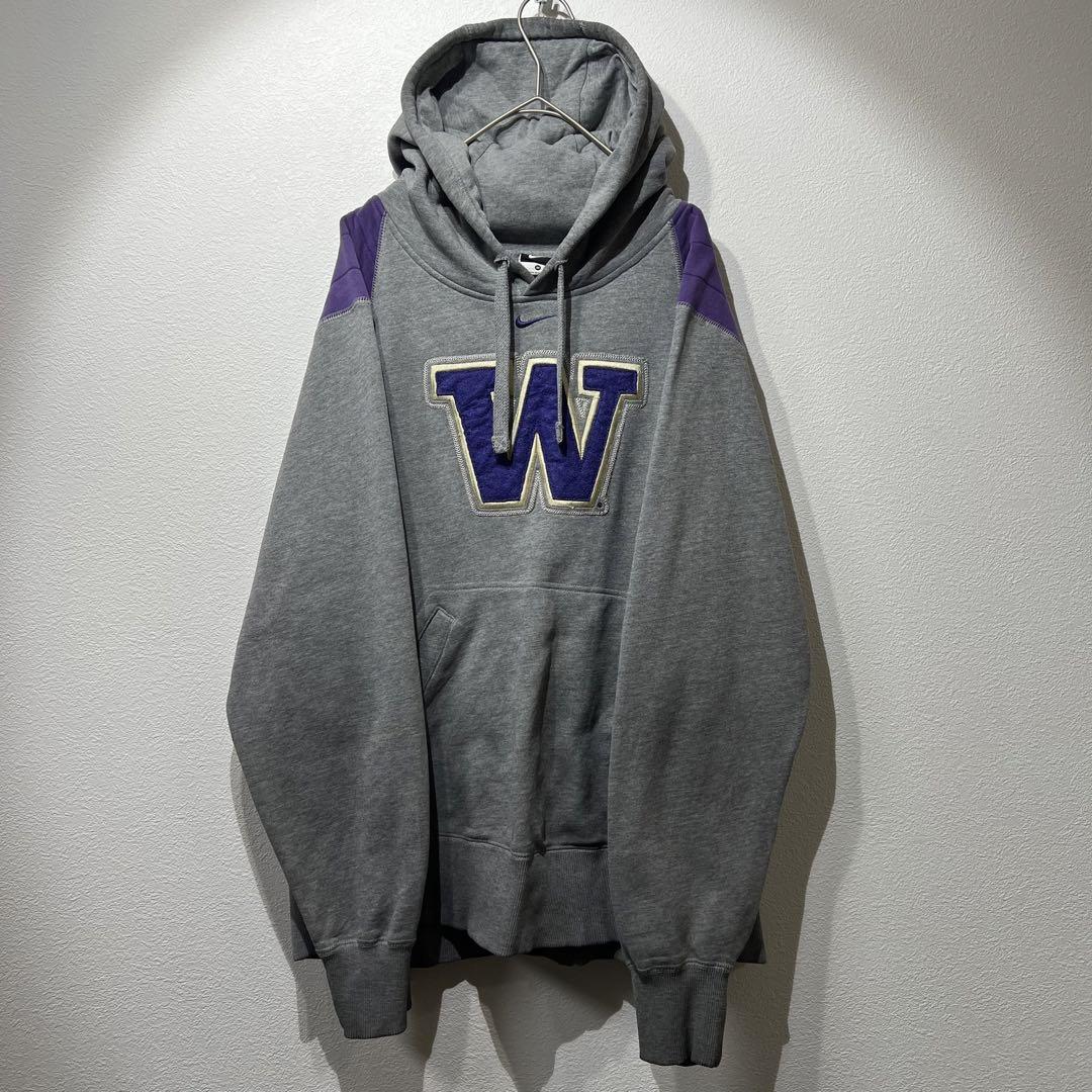 【US規格】希少NIKE ロゴスウェットパーカー スウォッシュ グレー M
