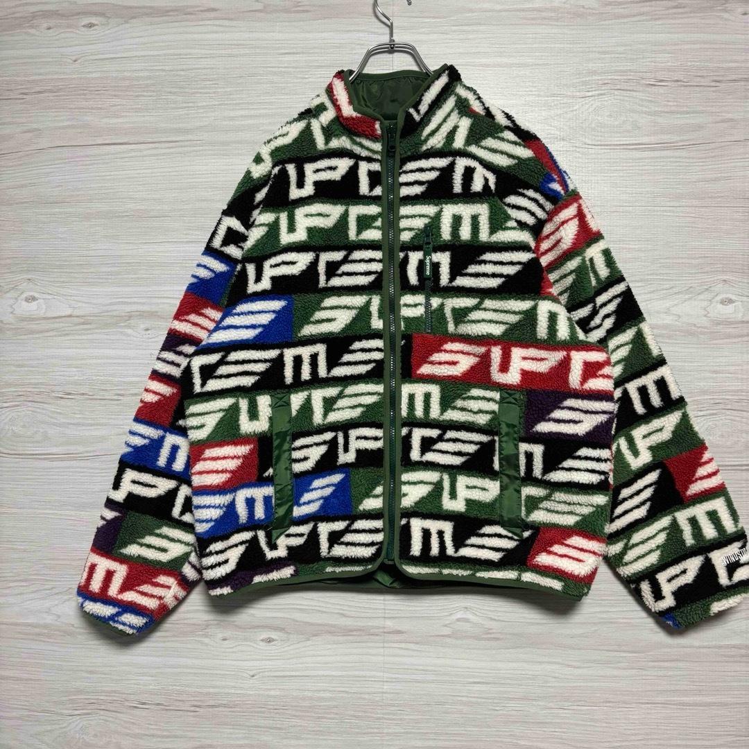 【希少デザイン】シュプリーム　フリース　リバーシブル　総柄　ボアジャケット　レア