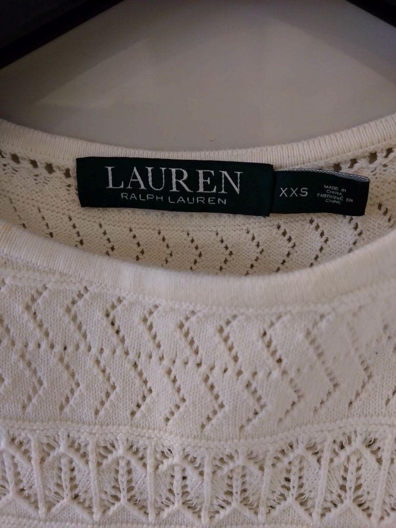 LAUREN RALPH LAUREN ノースリーブワンピース XXS ホワイト