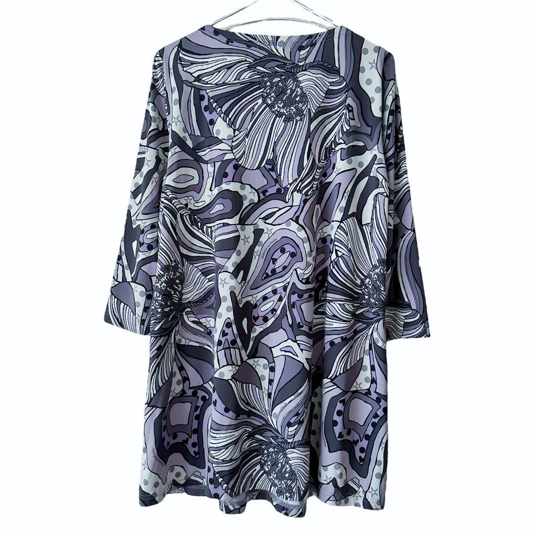 美品 Makana na kathy チュニック 紫系 ドット 花柄 - メルカリ