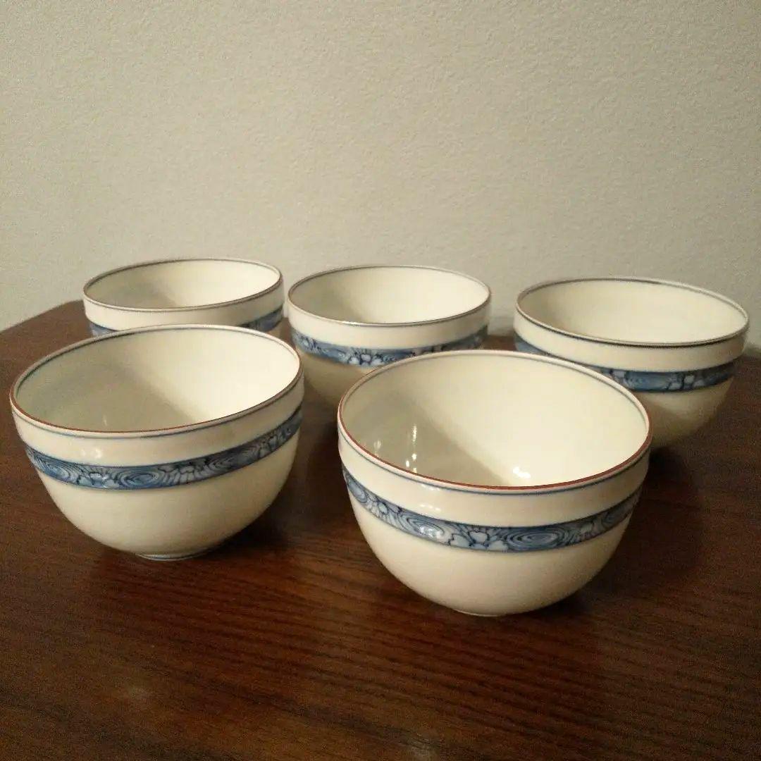汲み出し茶碗 五客 銀座 東哉（汲出茶碗 青磁 五碗セット 朝日窯