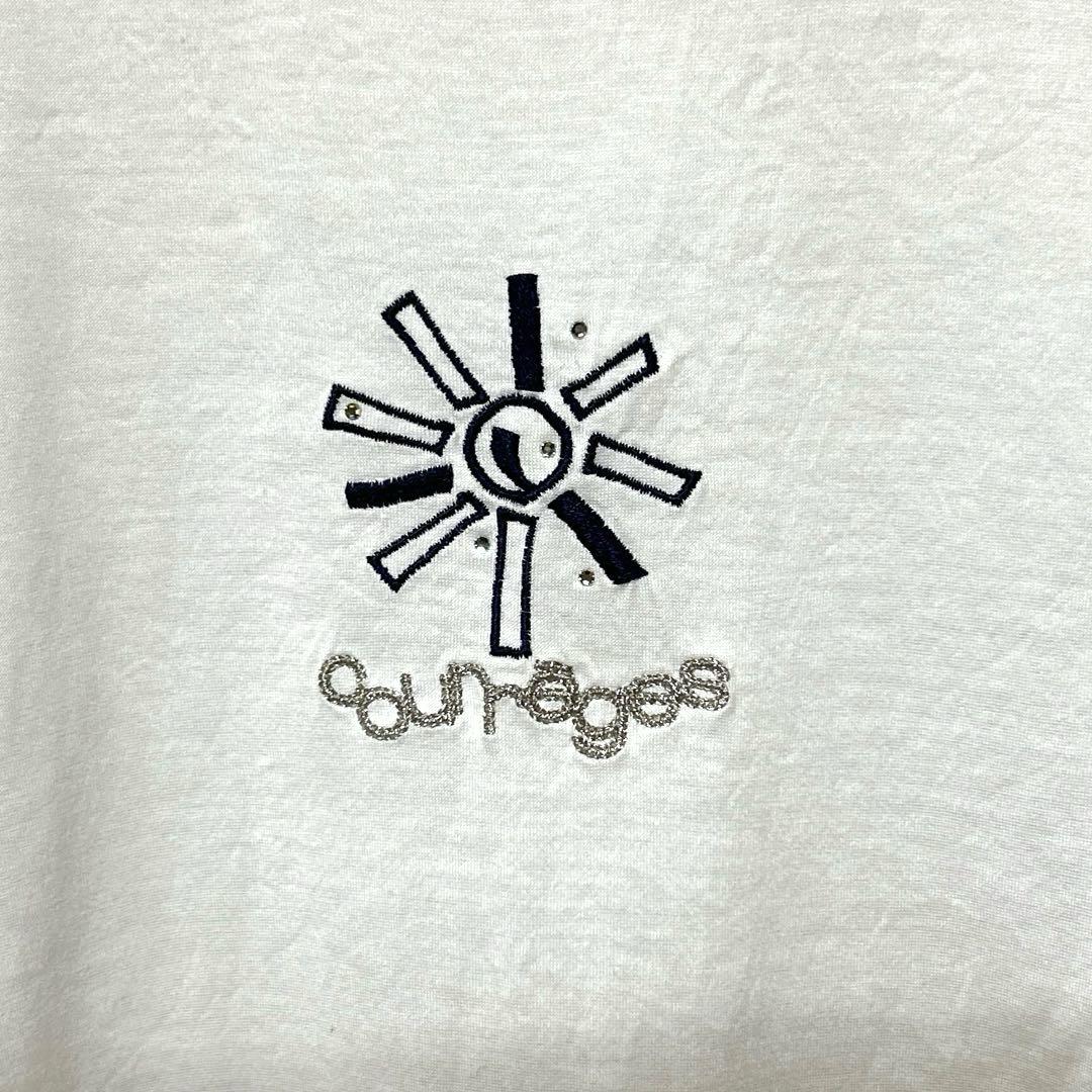 100%正規品 ◇courreges◇Tシャツ 刺繍ロゴ 9R M ホワイト やや薄手 - メルカリ トップス