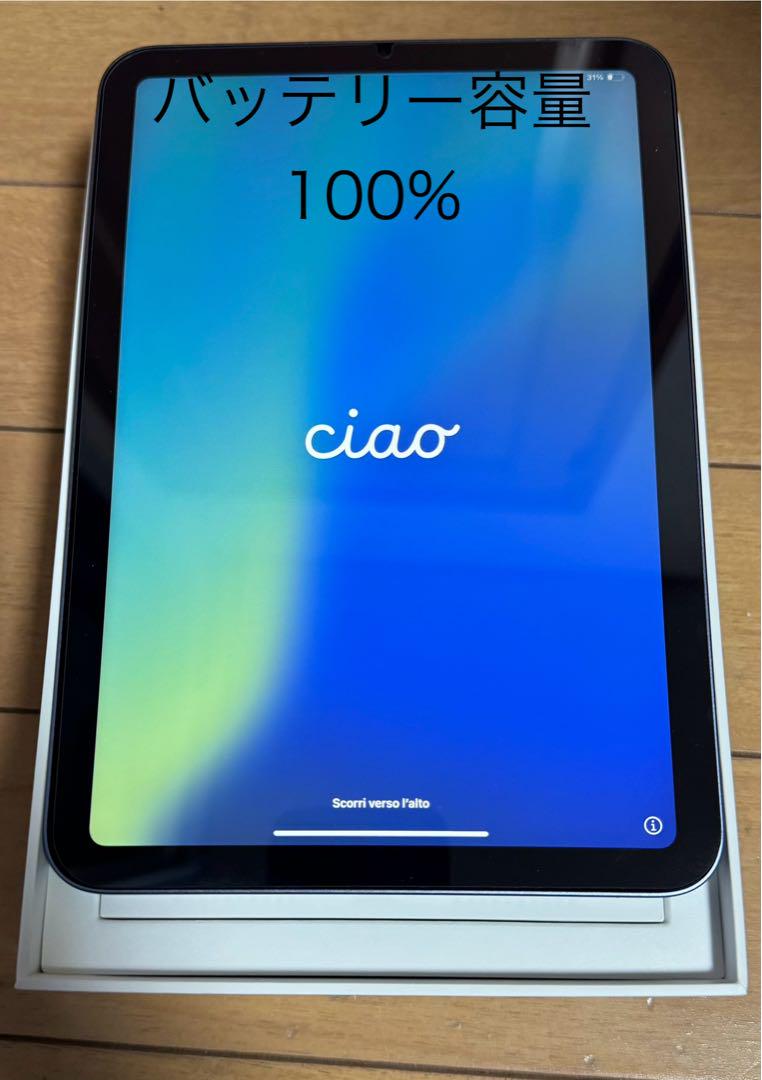 iPad mini 第6世代64GBパープル　最大容量100%