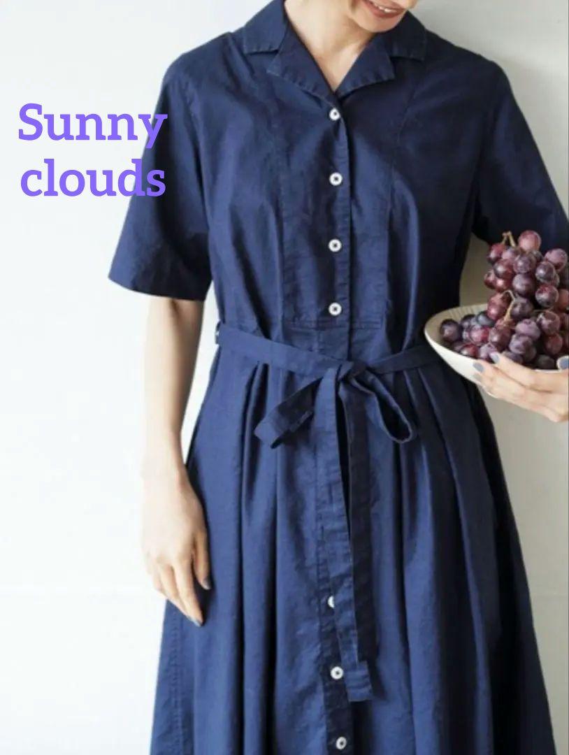 美品 フェリシモ【Sunny clouds】巨峰ワンピース リネン混 羽織 美品 フェリシモ【Sunny clouds】巨峰ワンピース リネン混 羽織