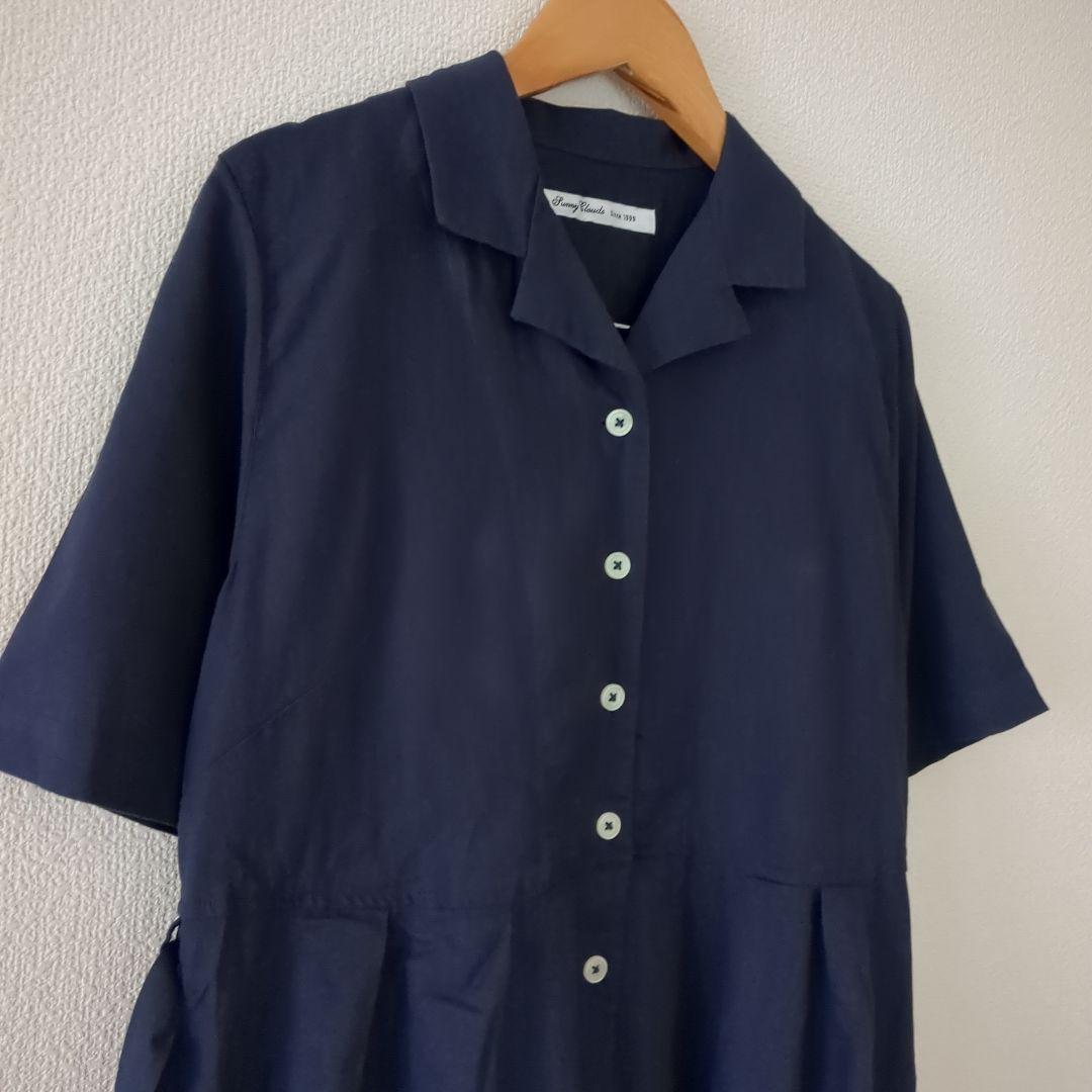 美品 フェリシモ【Sunny clouds】巨峰ワンピース リネン混 羽織 美品 フェリシモ【Sunny clouds】巨峰ワンピース リネン混 羽織