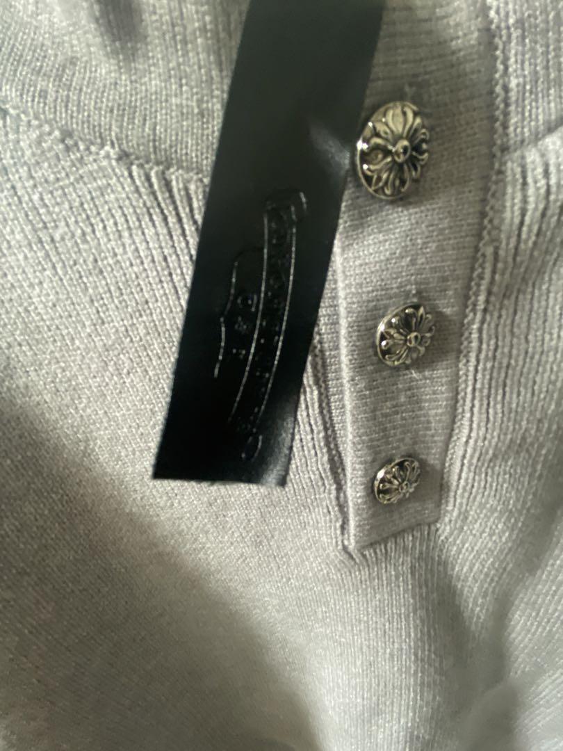 Chrome Hearts クロスレザーパッチ サーマル 長袖Tシャツ