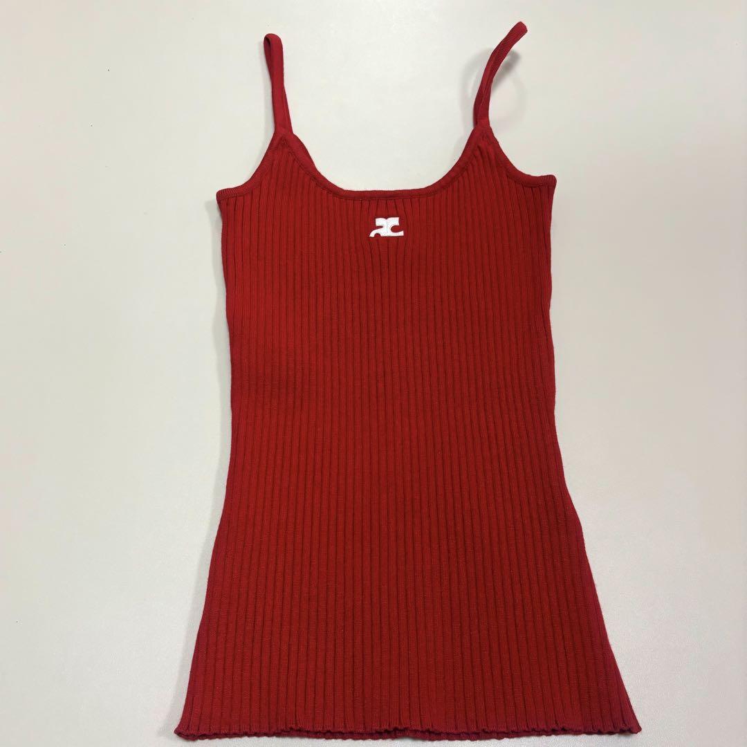Courreges ニットキャミソール　レッド　XS
