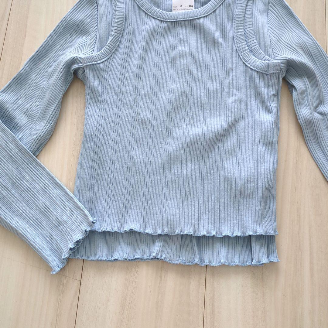 2点ツーピースセット ノースリタンクトップ ＆ 長袖カーディガン ZARA ノースリーブ・タンクトップとカーディガンセット 128cm