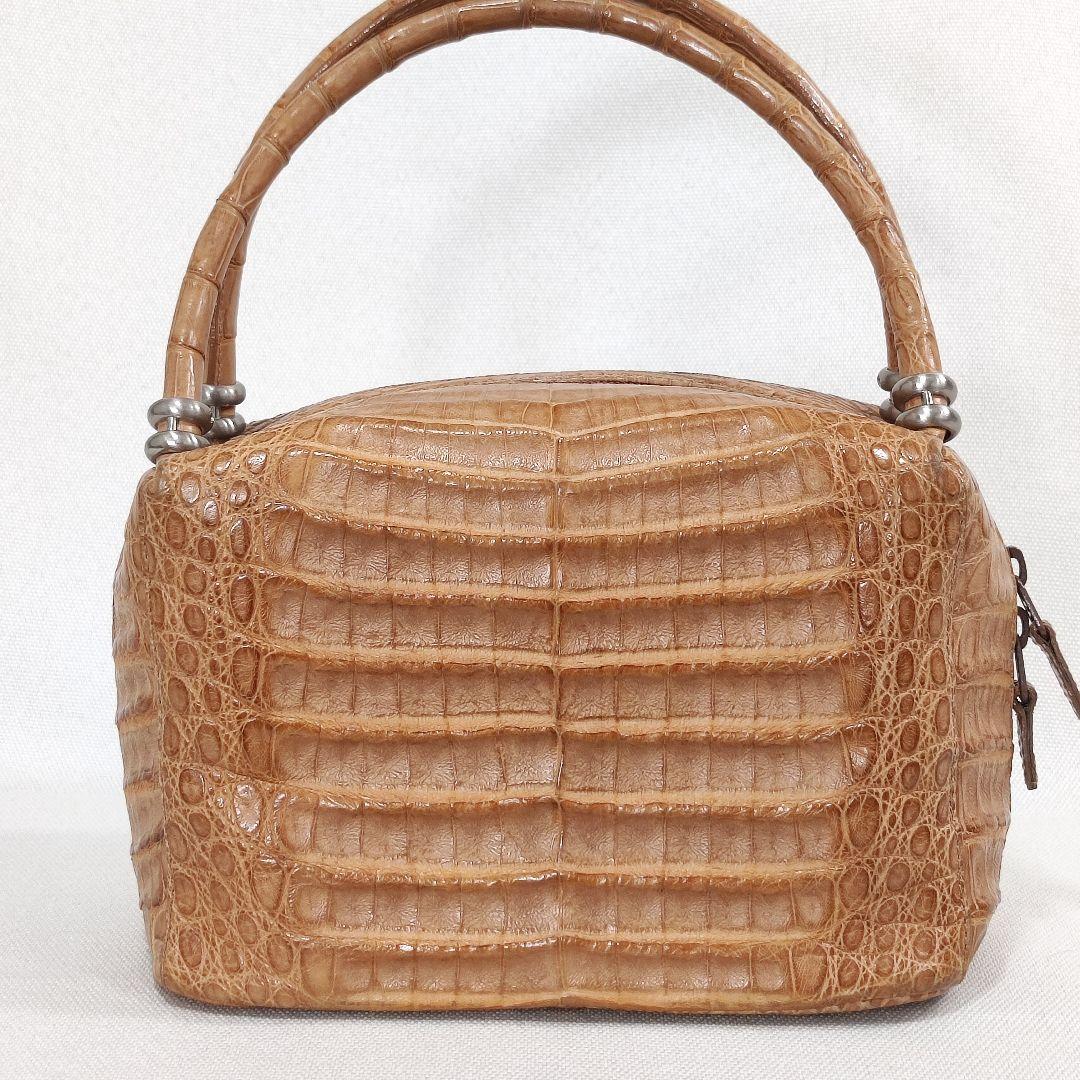 カイマンレザーバッグ 本ワニ革 13 × 20 × 11 ミニバッグ目立った傷や汚れなし