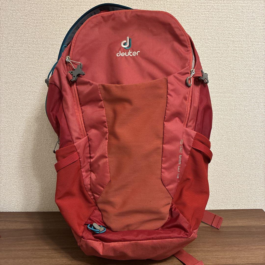 ドイターフューチュラ26 SL レッド レインカバー付き