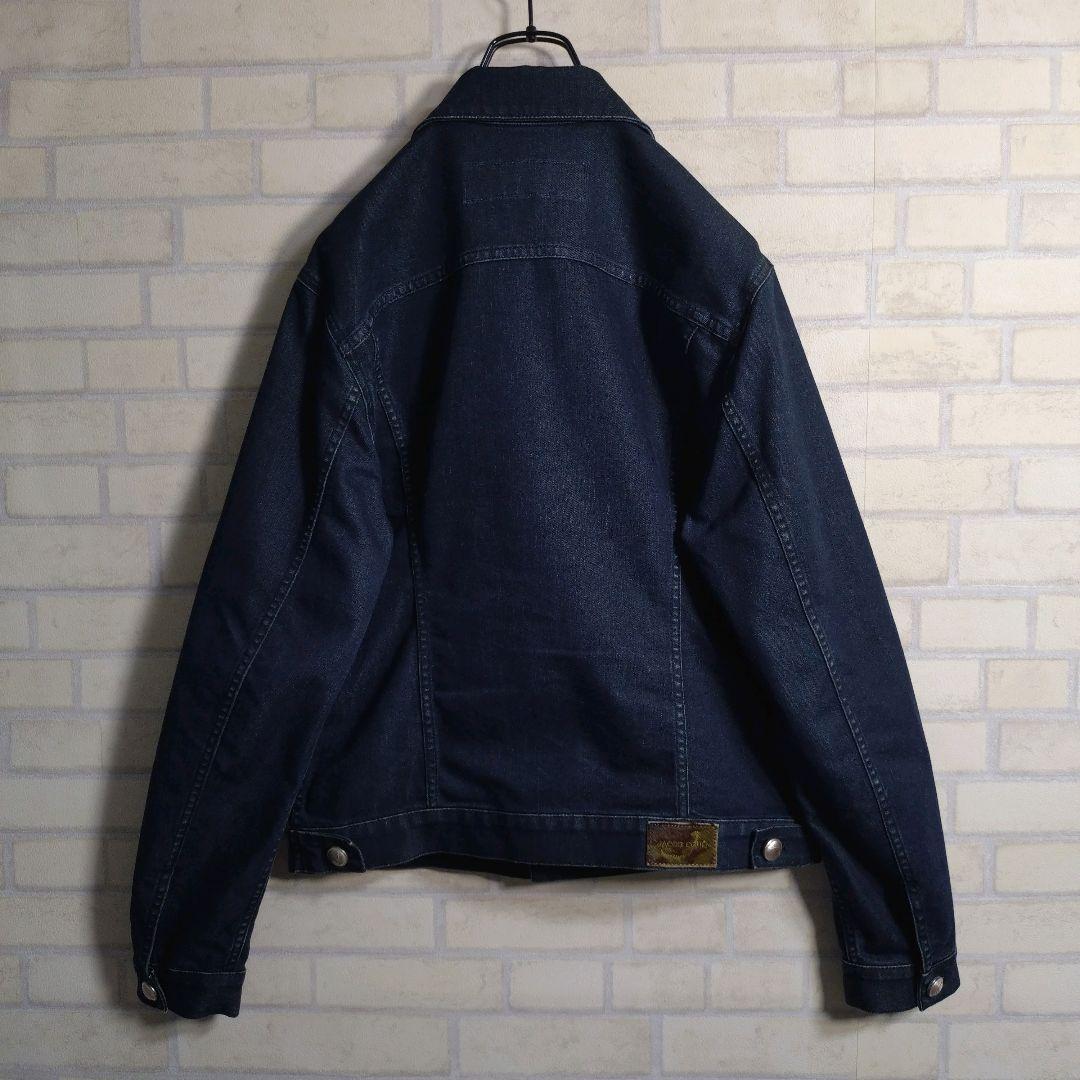 ヤコブコーエン★極美品 イタリー製 ハラコパッチ ストレッチ Gジャン 濃紺 L