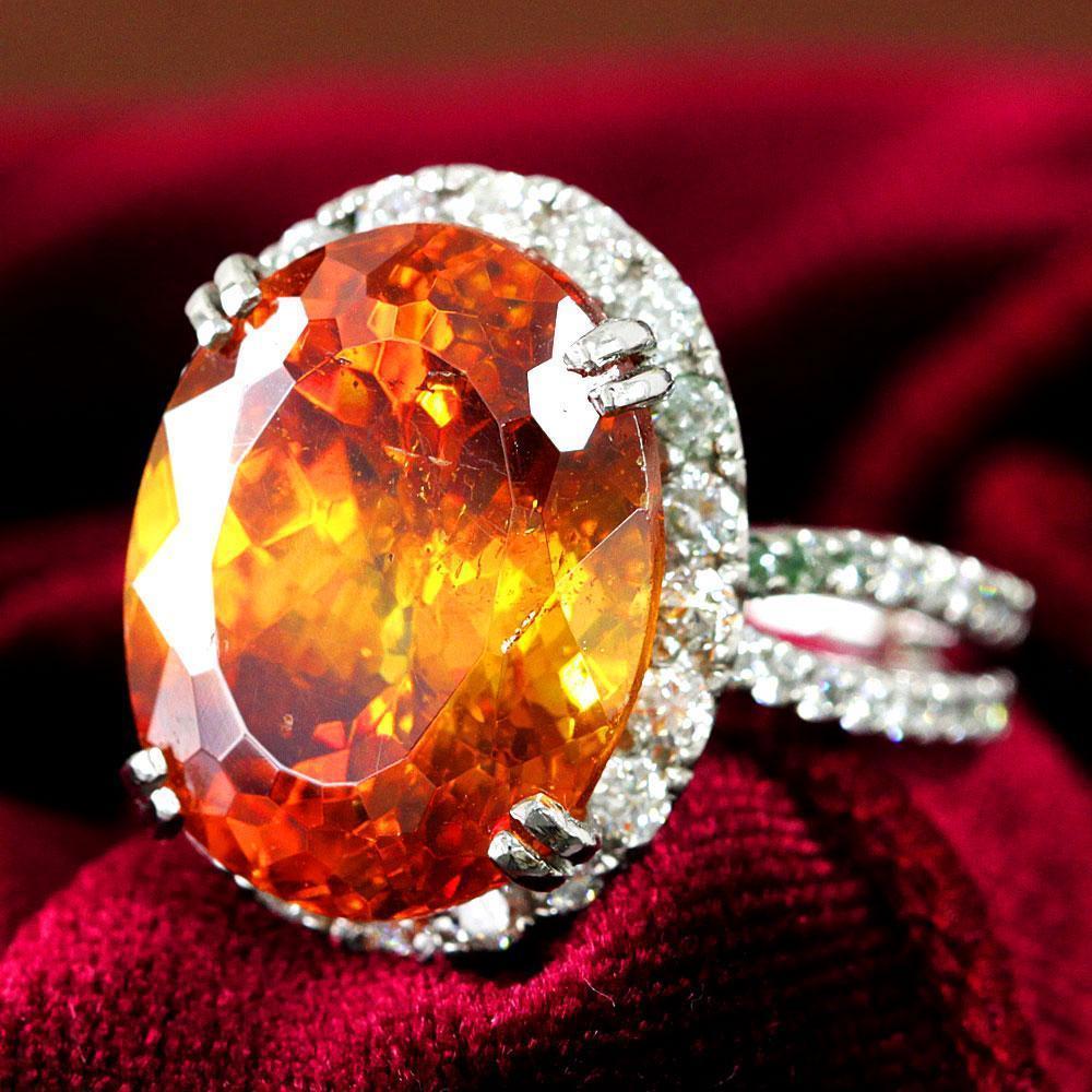 希少 最高品質！ 15ct スファレライト ダイヤモンド Pt900 リング