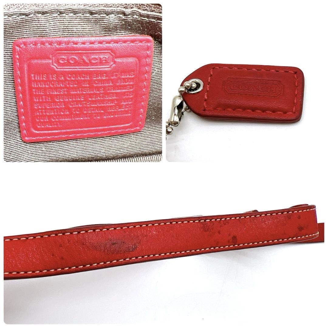 COACH ウエストポーチ シグネチャー キャンバス レッドe238 COACH ウエストポーチ シグネチャー キャンバス レッドe238