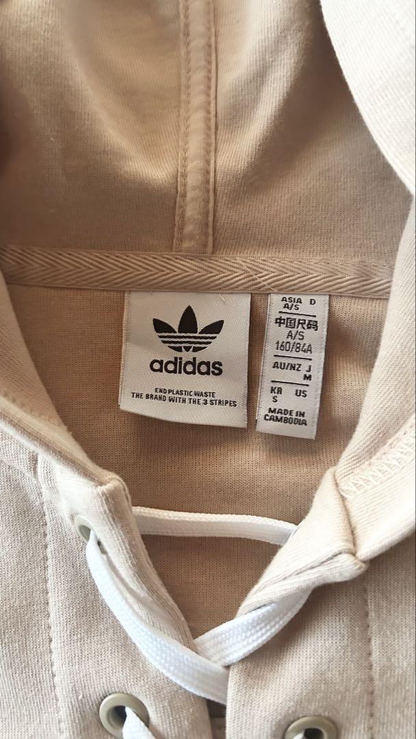adidas ベージュ フード付き トレーナー M