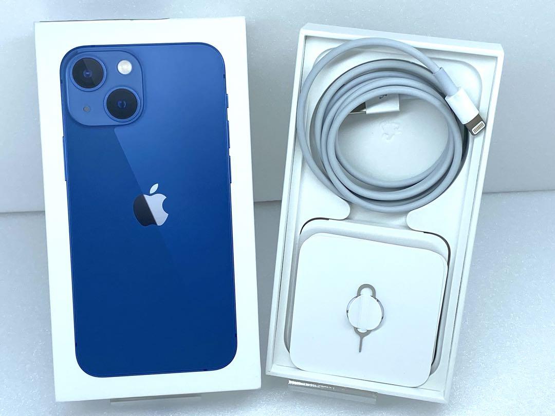 美品】iPhone 13 mini 256GB ブルー SIMフリー 箱付