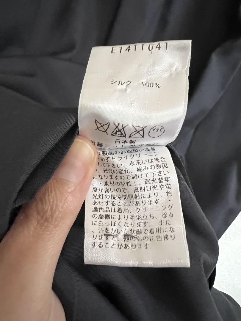 evam eva シルクノースリーブワンピース チャコールグレー
