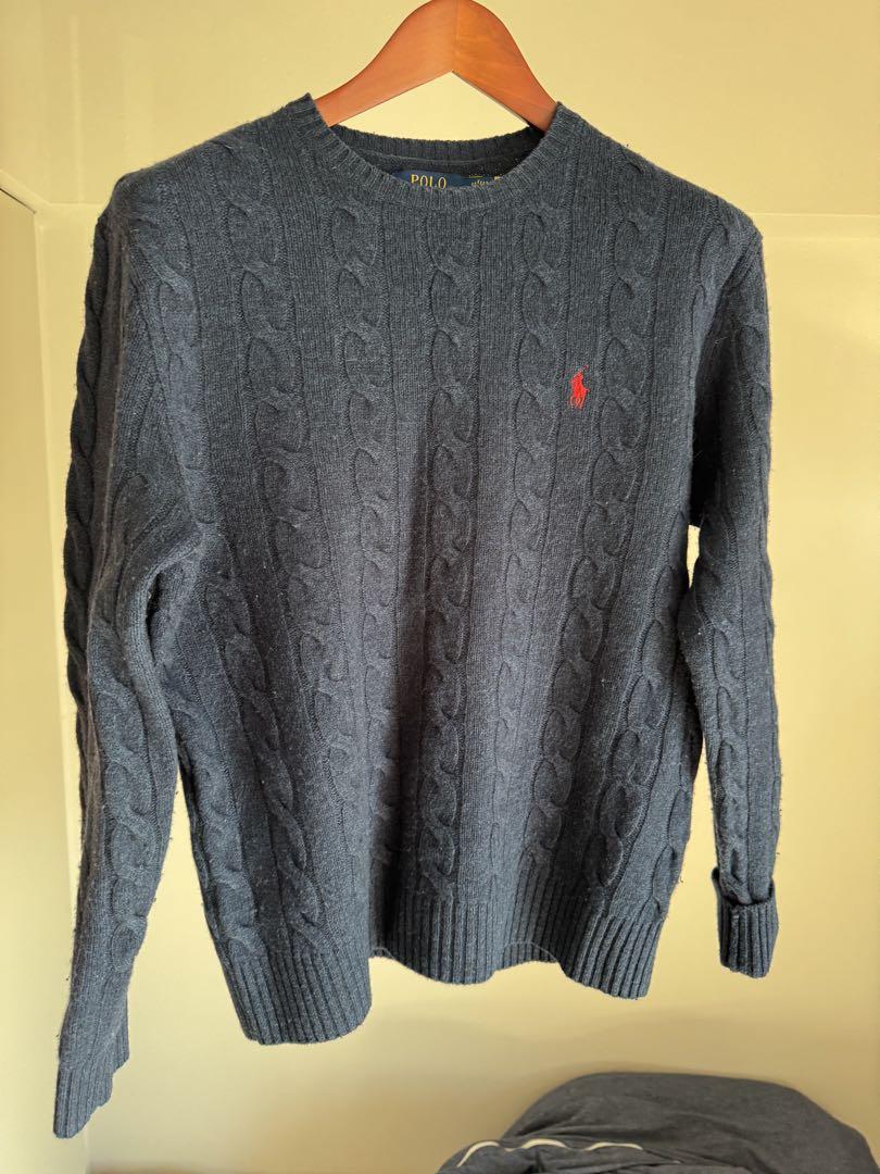 ポロ ケーブルニットセーター グレー POLO RALPH LAUREN ポロ ラルフ ローレン ケーブルニット