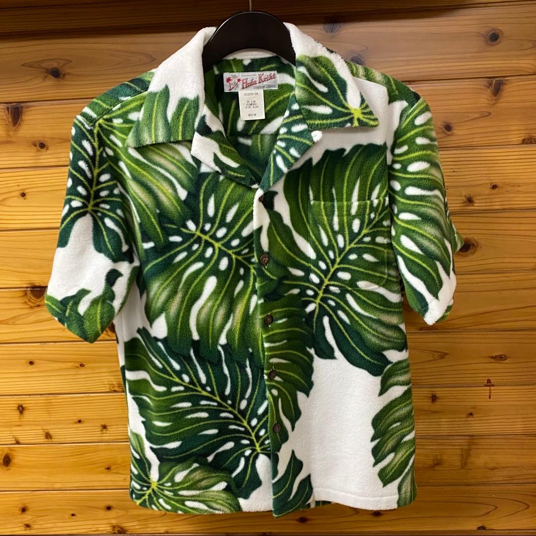 フラケイキ HULA KEIKI フリース素材 モンステラ柄 アロハシャツM