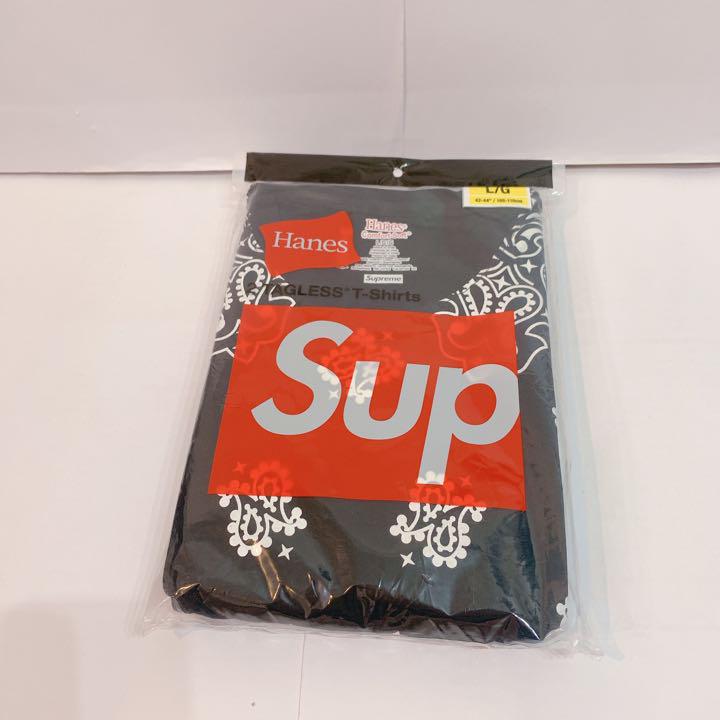 黒 L Supreme Hanes Bandana Tees バンダナTシャツ