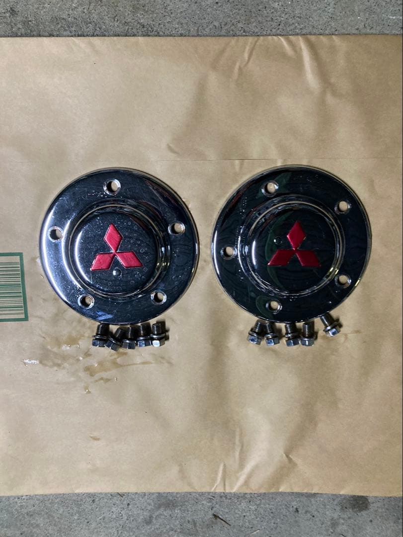 鍛冶屋製　スーパーグレート　メッキハブキャップ、メッキ　セット