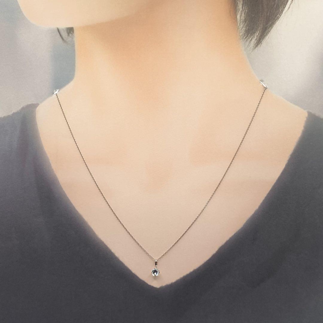 日本製 Pt900 プラチナpt900　 天然石アクアマリン　ヘッド