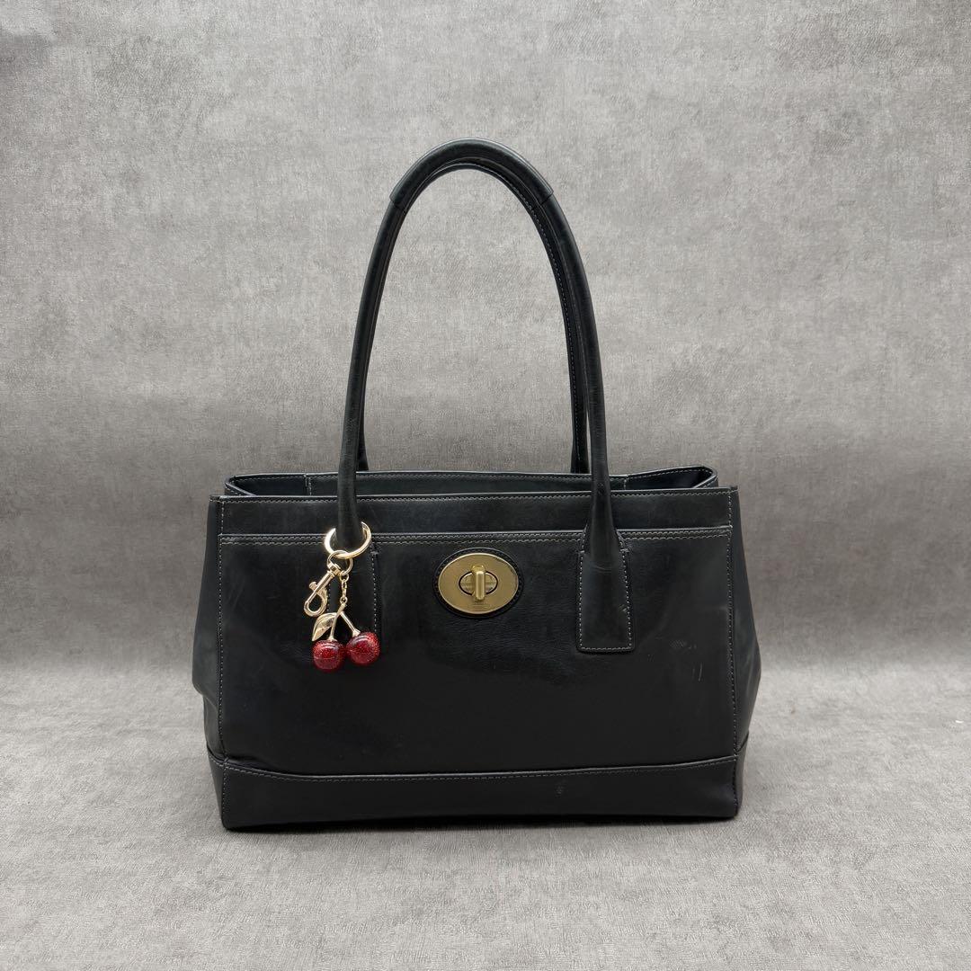 vintage coach leather hand bag turn lock