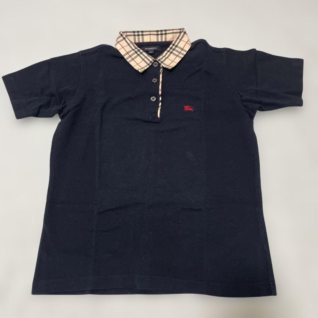 BURBERRY ブラック ポロシャツ　ノバチェック 150A