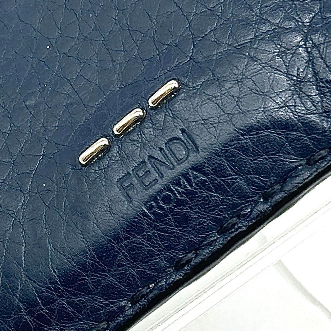正規品 セレリア FENDI レザー 二つ折り長財布 ネイビー グリーン 正規品 セレリア FENDI レザー 二つ折り長財布 ネイビー グリーン