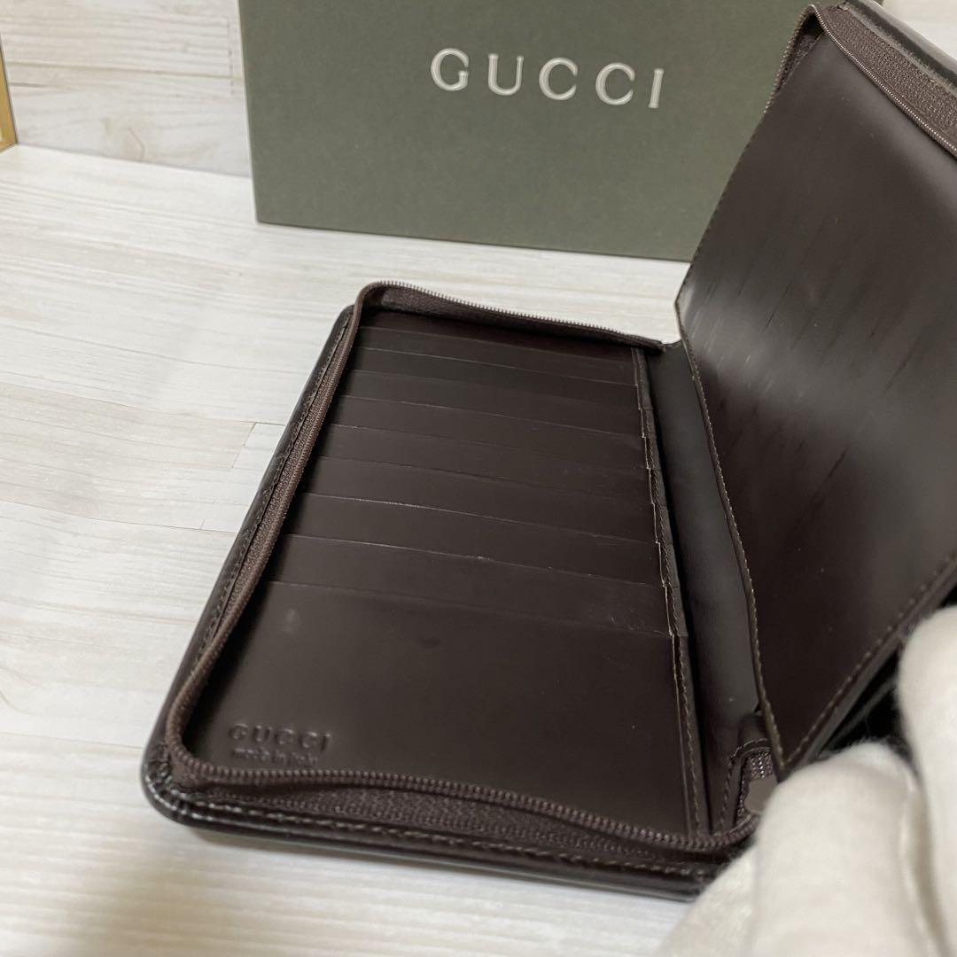 【箱付】GUCCI グッチ 長財布 ビッグロゴ ラウンドジップ ユニセックス