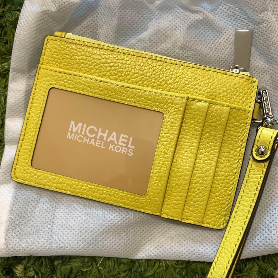 【即発】Michael Kors★コインパース Michael Kors SM Leather Top Zip Coin Pouch ID Holder