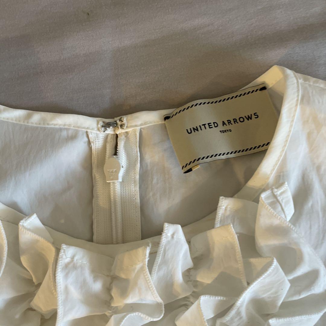⚪︎UNITED ARROWS ⚪︎フリル長袖ブラウス ホワイト レディース