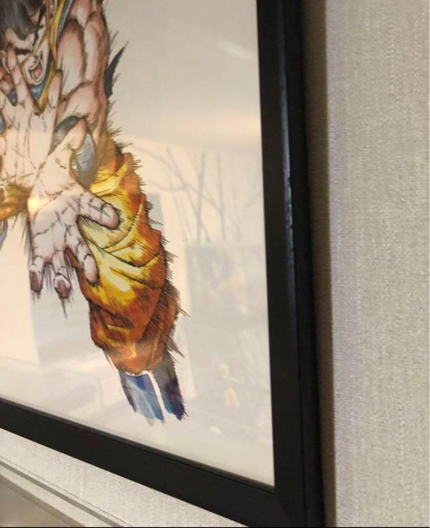 ドラゴンボール　悟空　かめはめ波　イラスト　30cm×30cm　 額付き