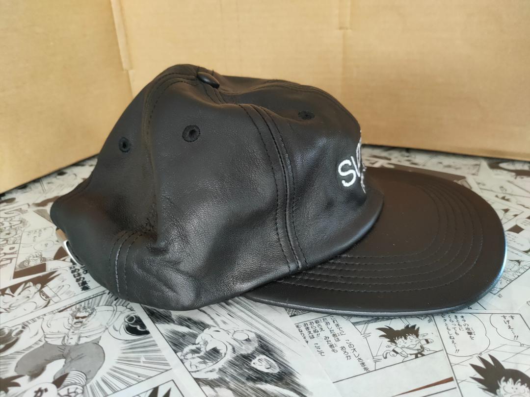 帽子 Supreme Leather Classic Logo 6 Panel Cap