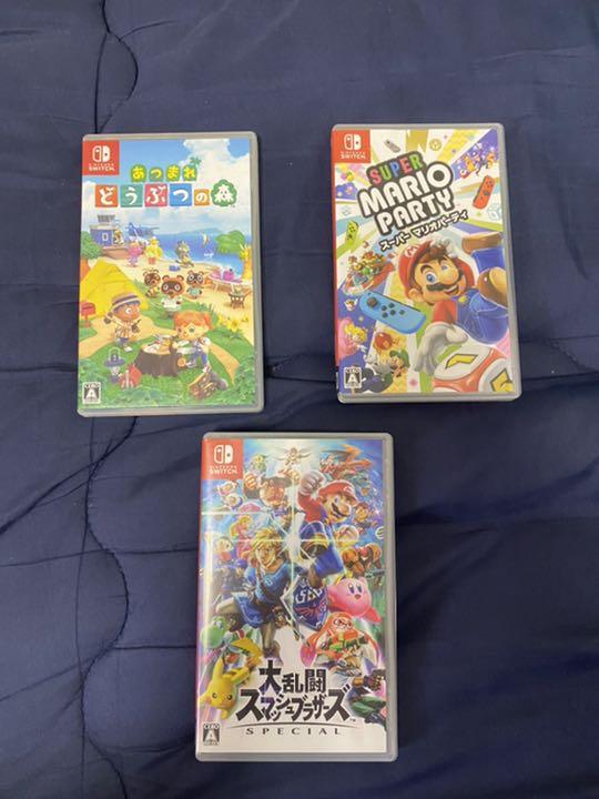 Switchカセット3セット(あつ森、マリパ、スマブラ)