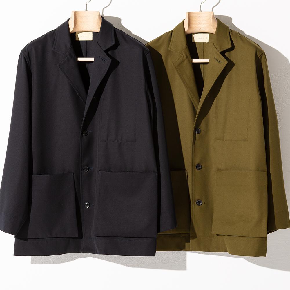 美品 cantate バックサテンギャバ ベローズジャケット 48