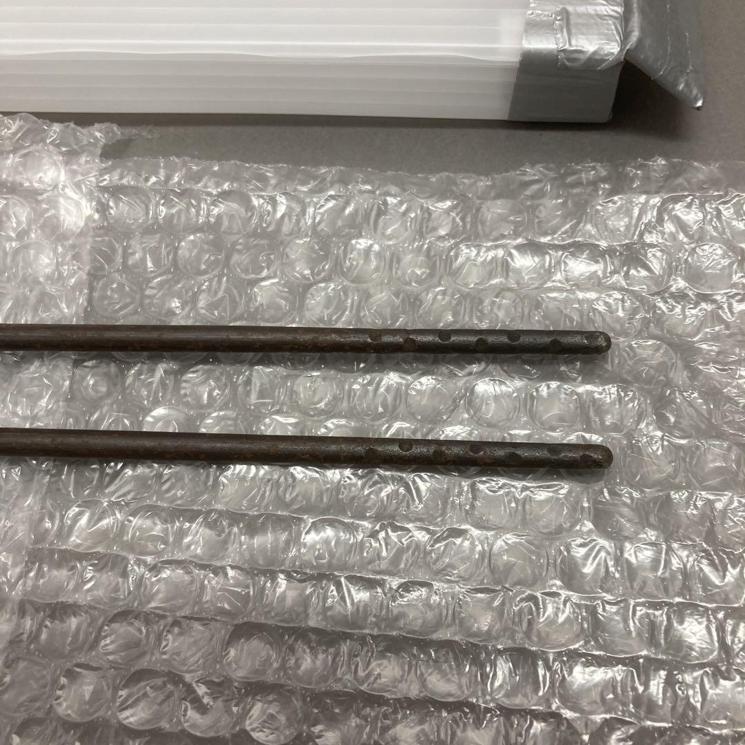 骨董品　茶道具　火箸　上部の木に糸が巻有り　全長377ミリ　S174HB